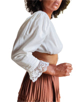 Vintage German Cropped Lace Trimmed Top