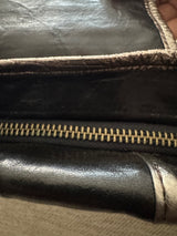 Kooba Black Leather Fan Clutch Bag w/Silver Trim