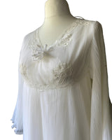Vintage White Pleated Lace Trimmed Nightgown