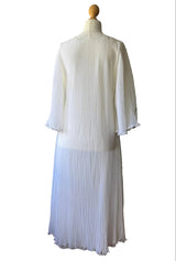 Vintage White Pleated Lace Trimmed Nightgown
