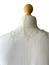 Vintage White Pleated Lace Trimmed Nightgown