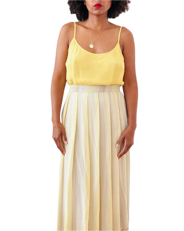 Y2K Vintage Ungaro Yellow Silk Chiffon Tank Top