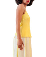 Y2K Vintage Ungaro Yellow Silk Chiffon Tank Top