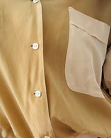Vintage 80s does 40's Two-Toned Silk Button Down Shirt