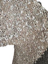 1970s Geometric Leather and Suede Knit Top