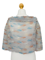 Handmade Vintage Pale Grey Crinkled Silk Off the Shoulder Blouse