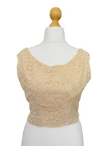 Beige Lace Sleeveless Top