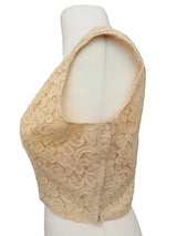 Beige Lace Sleeveless Top