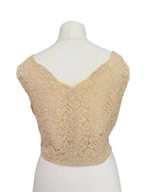 Beige Lace Sleeveless Top