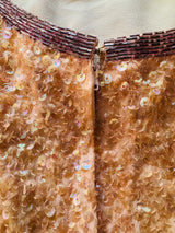 1960's Blush Pink Iridescent Sequin Cocktail Dress