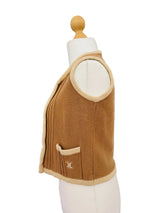 Vintage Celine Light Brown Wool Knit Vest