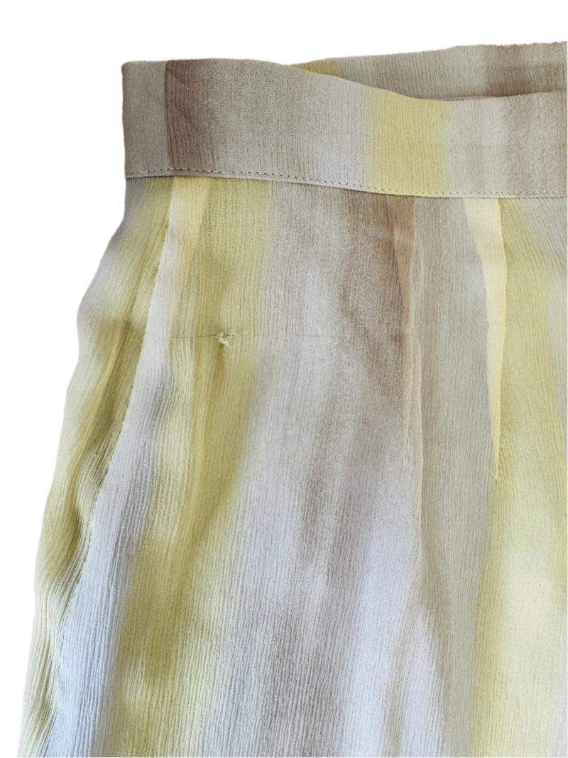 Vintage Silk Striped Maxi Wrap Skirt
