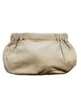 1980s Carlos Falchi Beige Snakeskin Leather Clutch Bag