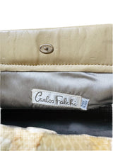 1980s Carlos Falchi Beige Snakeskin Leather Clutch Bag