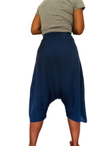 Vintage 2009 Yves St. Laurent Navy Blue Silk Harem Pants