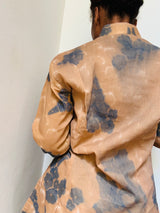 Vintage 70s Italian Tie Dye Camouflage Floral Button Up Shirt