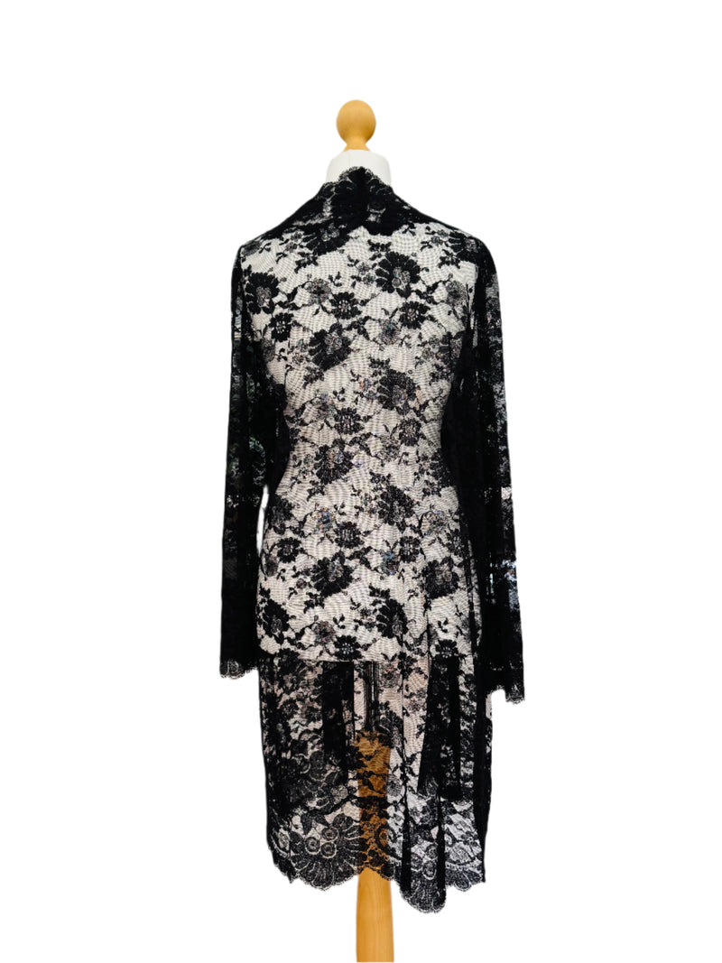 Black Lace Kimono Robe