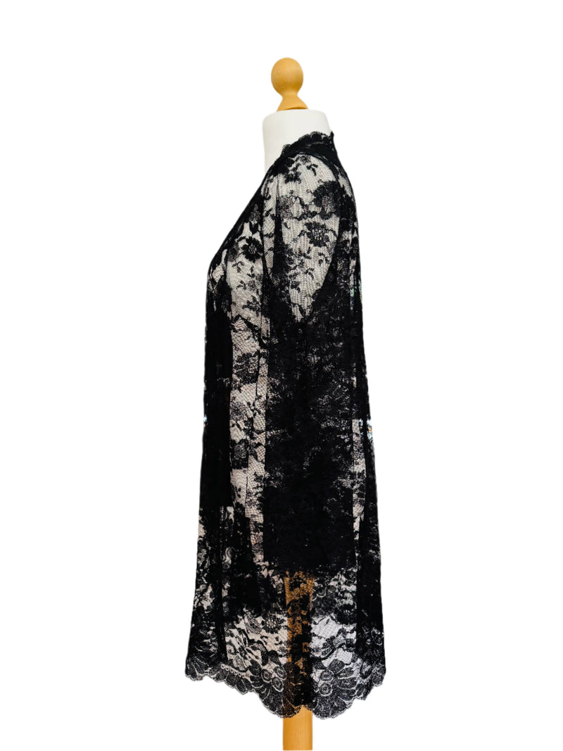 Black Lace Kimono Robe