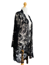 Black Lace Kimono Robe