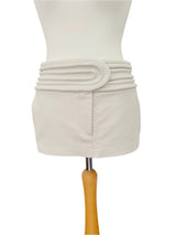 Future Vintage Simon Miller White Leather Micro Mini Skirt