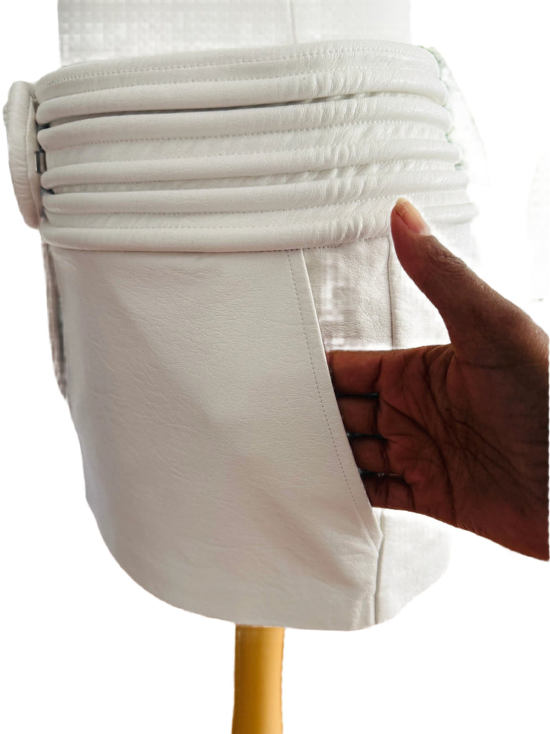 Future Vintage Simon Miller White Leather Micro Mini Skirt