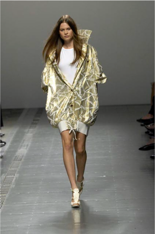 Pre-Owned Spring 2008 Iceberg Gold and White Puffed Sleeve Jacket