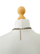 Beaded Ivory and Brown Fringed Necklace