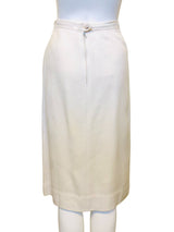 1980's Ivory Pencil Skirt w/Side Slit