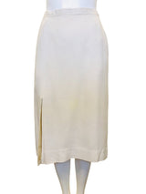 1980's Ivory Pencil Skirt w/Side Slit
