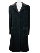 Vintage Bill Blass Black Nubbly Alpaca/Wool Coat