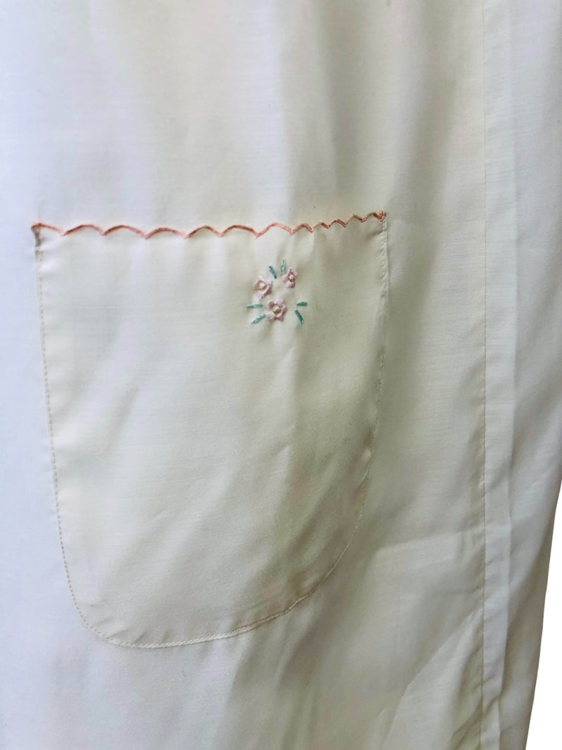 Ivory Chinese Embroidered Nightgown w/Pastel Floral Design